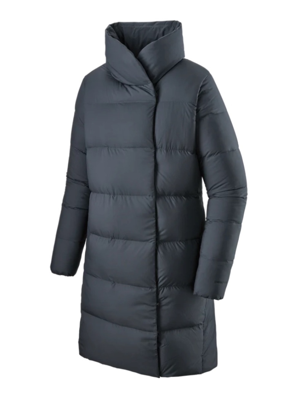 Patagonia Women's Long Puffer Coat in Dark Slate